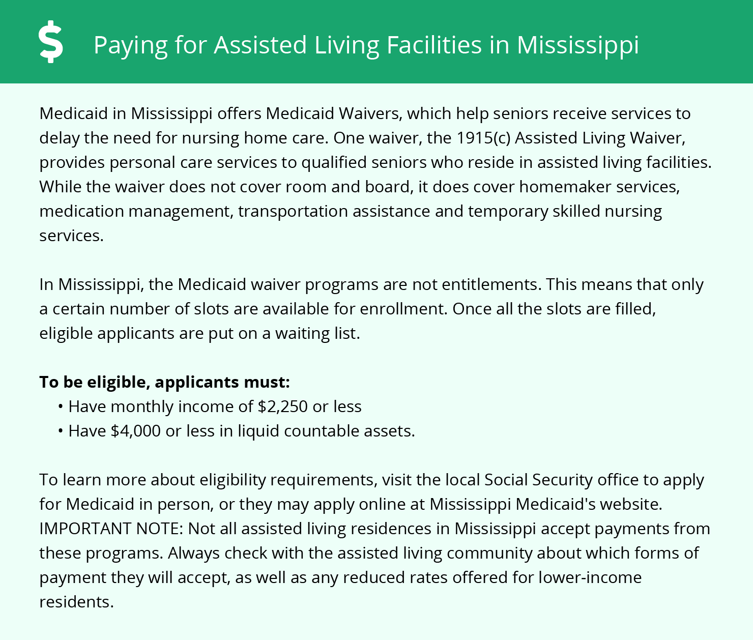 Financial Assistance in Mississippi