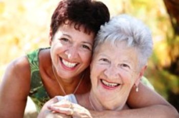 happy mom and daughter