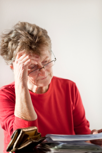 senior woman bills