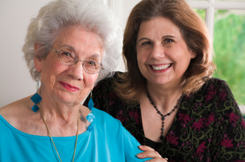 senior mother and mature daughter