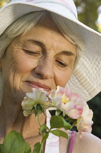smelling-flowers