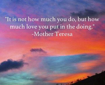 Mother teresa caregiving quote