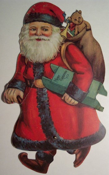 Vintage Christmas Santa Card with moving legs