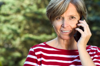 Woman talks on the phone