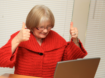 woman finding something she wanted online