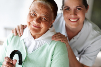 Portrait of a happy nurse and patient