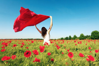 woman in the poppies