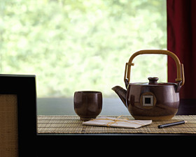 teapot and writing