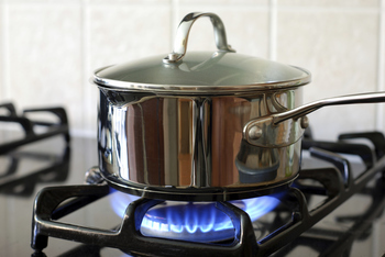 Pot on the gas stove